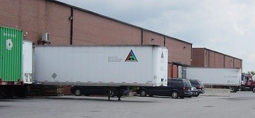 Trucks at a warehouse